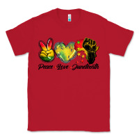 Red peace love juneteenth Classic Tee - BarkalooDesign