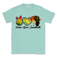 Seafoam peace love juneteenth Classic Tee - BarkalooDesign