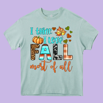 I Think I Love Fall Most Of All Heavy Core Tee Designed By Bundleandbundleshop