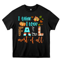 Black i think i love fall most of all Heavy Core Tee - BundleAndBundleShop