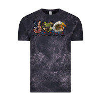 Cloud Black peace love bald head eagle Vintage Tee - LillyAllenDesigns