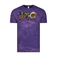 Cloud Purple peace love bald head eagle Vintage Tee - LillyAllenDesigns