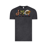 Vintage Black peace love bald head eagle Vintage Tee - LillyAllenDesigns