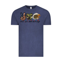 Vintage Denim peace love bald head eagle Vintage Tee - LillyAllenDesigns