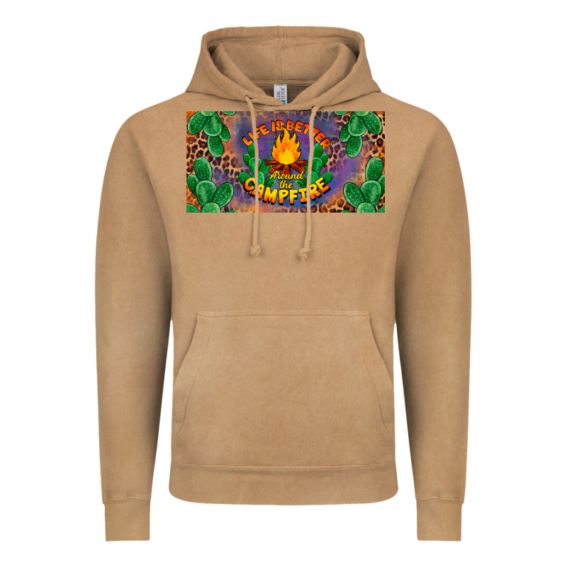 Life Is Better Around The Campfire License Plate Vintage Hoodie by BarkalooDesign | Teevron