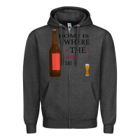 Charcoal Heather HOME IS WHERE THE WINE IS Zipper Hoodie - Bettercallsaul