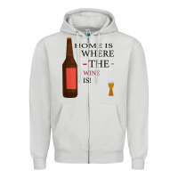 Dove Grey HOME IS WHERE THE WINE IS Zipper Hoodie - Bettercallsaul