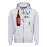 Heather Grey HOME IS WHERE THE WINE IS Zipper Hoodie - Bettercallsaul