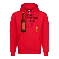 Red HOME IS WHERE THE WINE IS Zipper Hoodie - Bettercallsaul