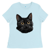 Baby Blue Bombay Cat Face Ladies Tee - LillyAllenDesigns
