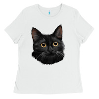 White Bombay Cat Face Ladies Tee - LillyAllenDesigns