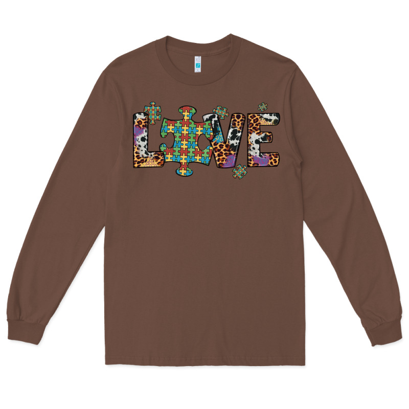 Love Autism Awareness Leopard Cowhide Long Sleeve Tee by Artiststas | Teevron