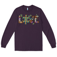 Plum love autism awareness leopard cowhide Long Sleeve Tee - Artiststas