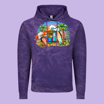 Camp Life Beach Vintage Hoodie Designed By Barkaloodesign