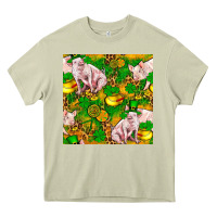 St Patricks  Day Pig With Candy And Pot Of Gold  Seamless Pattern Heavy Core Tee | Teevron