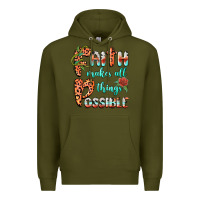 Army Green faith makes all things possible Premium Hoodie - BarkalooDesign