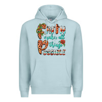 Blue Mist faith makes all things possible Premium Hoodie - BarkalooDesign