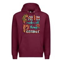 Burgundy faith makes all things possible Premium Hoodie - BarkalooDesign