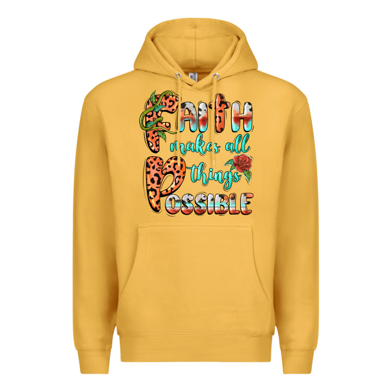 Faith Makes All Things Possible Premium Hoodie by BarkalooDesign | Teevron