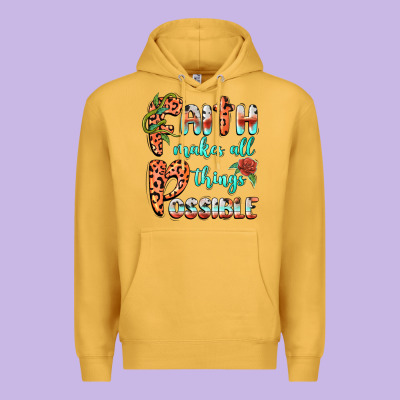 Faith Makes All Things Possible Premium Hoodie Designed By Barkaloodesign