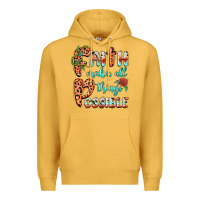 Mustard faith makes all things possible Premium Hoodie - BarkalooDesign