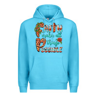 Ocean Blue faith makes all things possible Premium Hoodie - BarkalooDesign