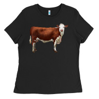 Black hereford cow Ladies Tee - LillyAllenDesigns