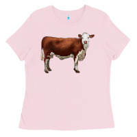 Bubblegum Pink hereford cow Ladies Tee - LillyAllenDesigns