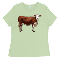 Matcha hereford cow Ladies Tee - LillyAllenDesigns