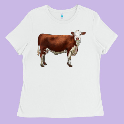 Hereford Cow Ladies Tee Designed By Lillyallendesigns