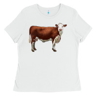 White hereford cow Ladies Tee - LillyAllenDesigns