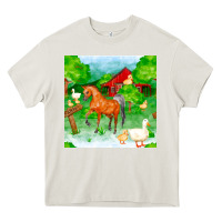 Cream farm life seamless pattern Heavy Core Tee - FaDigitalArtStudio