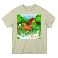 Mossy farm life seamless pattern Heavy Core Tee - FaDigitalArtStudio