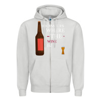 Dove Grey HOME IS WHERE THE WINE IS Zipper Hoodie - Bettercallsaul