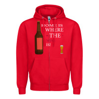 Red HOME IS WHERE THE WINE IS Zipper Hoodie - Bettercallsaul