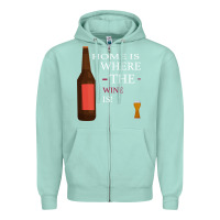 Seafoam HOME IS WHERE THE WINE IS Zipper Hoodie - Bettercallsaul