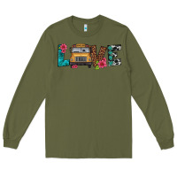 Army Green love school bus Long Sleeve Tee - Artiststas