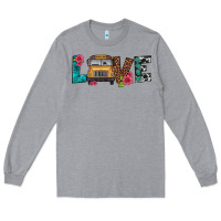 Heather Grey love school bus Long Sleeve Tee - Artiststas
