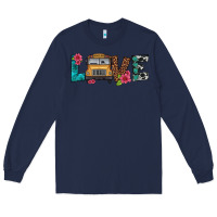 Navy love school bus Long Sleeve Tee - Artiststas