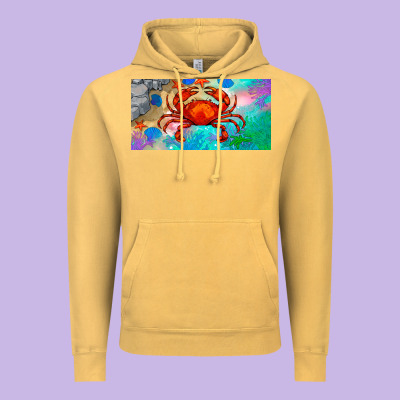 Crab License Plate Vintage Hoodie Designed By Barkaloodesign