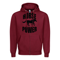 Burgundy Horse Power Zipper Hoodie - Bettercallsaul
