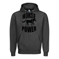 Charcoal Heather Horse Power Zipper Hoodie - Bettercallsaul