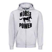 Heather Grey Horse Power Zipper Hoodie - Bettercallsaul