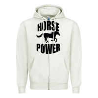 Oatmeal Heather Horse Power Zipper Hoodie - Bettercallsaul