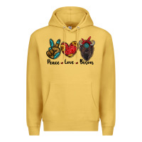 Antique Gold peace love bison Premium Hoodie - RanaPortraitStore