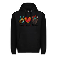 Black peace love bison Premium Hoodie - RanaPortraitStore