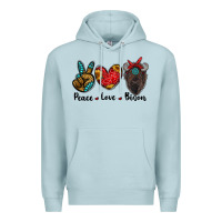 Blue Mist peace love bison Premium Hoodie - RanaPortraitStore