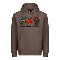 Coffee peace love bison Premium Hoodie - RanaPortraitStore