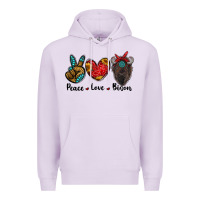 Lilac peace love bison Premium Hoodie - RanaPortraitStore