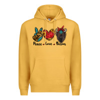 Mustard peace love bison Premium Hoodie - RanaPortraitStore